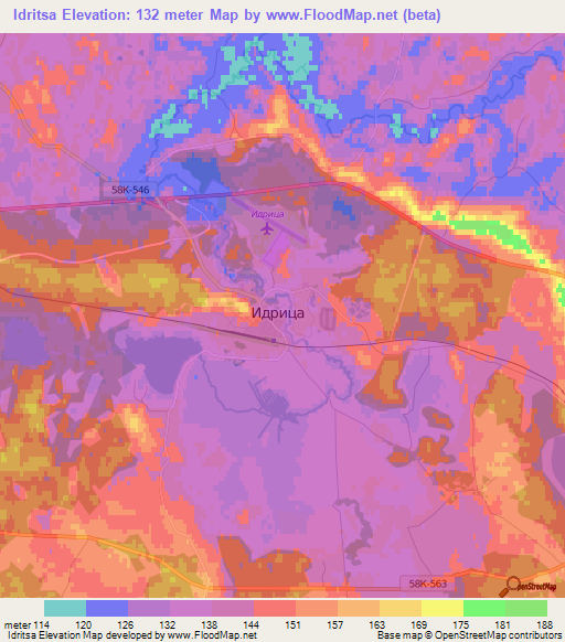 Idritsa,Russia Elevation Map