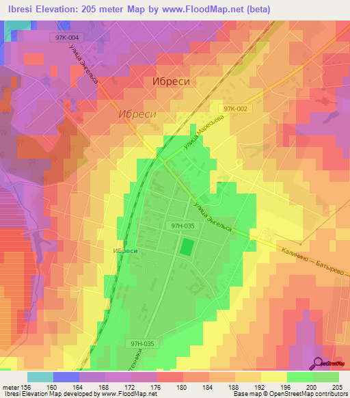 Ibresi,Russia Elevation Map