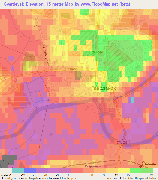 Gvardeysk,Russia Elevation Map