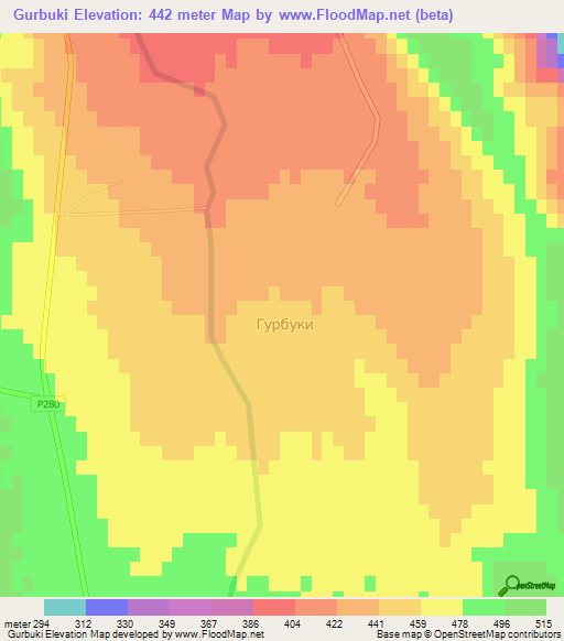 Gurbuki,Russia Elevation Map