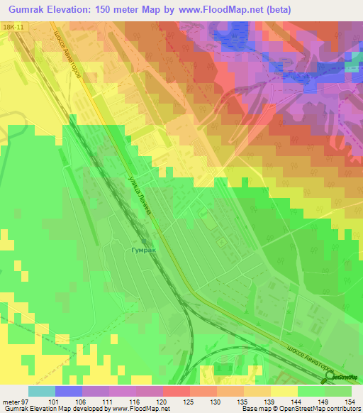 Gumrak,Russia Elevation Map