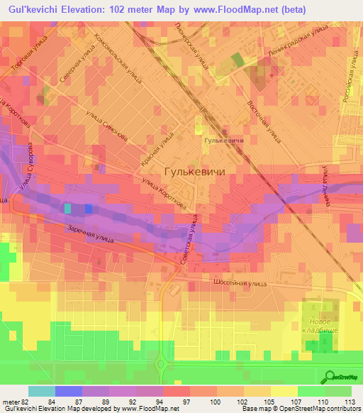 Gul'kevichi,Russia Elevation Map