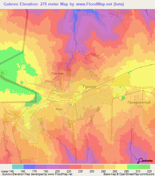 Gukovo,Russia Elevation Map