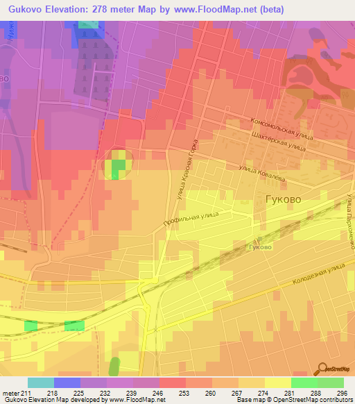 Gukovo,Russia Elevation Map