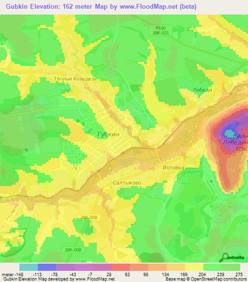 Gubkin,Russia Elevation Map