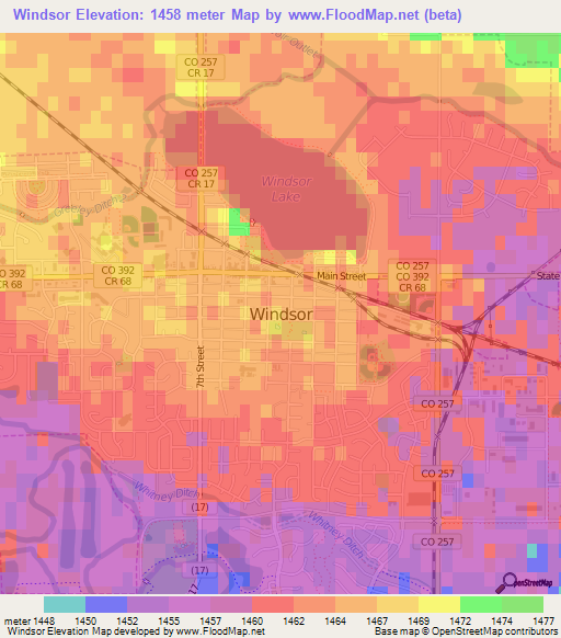 Windsor,US Elevation Map