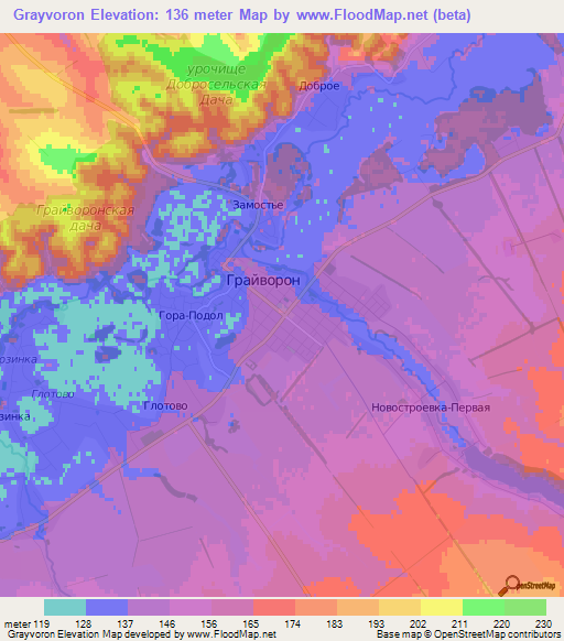 Grayvoron,Russia Elevation Map