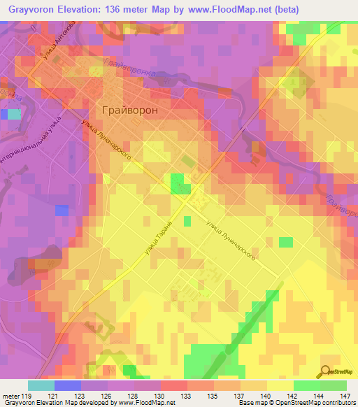 Grayvoron,Russia Elevation Map