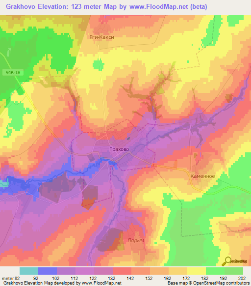 Grakhovo,Russia Elevation Map