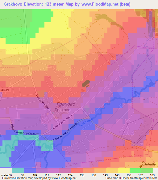 Grakhovo,Russia Elevation Map