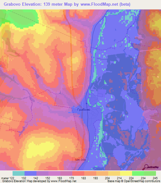 Grabovo,Russia Elevation Map