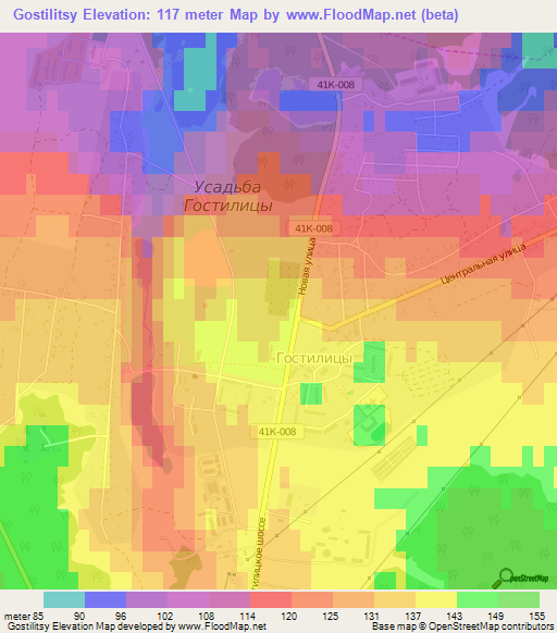 Gostilitsy,Russia Elevation Map