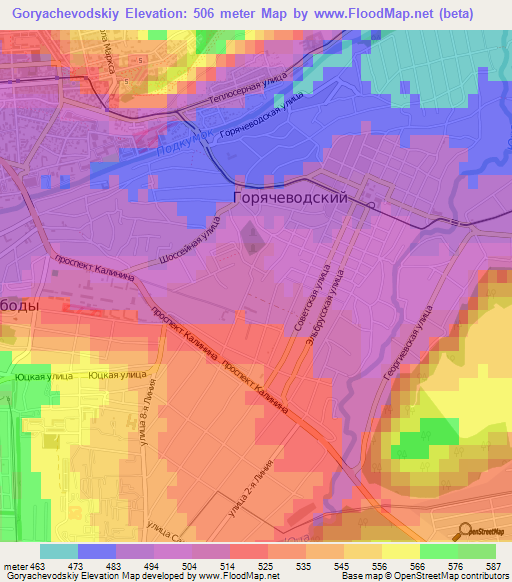 Goryachevodskiy,Russia Elevation Map
