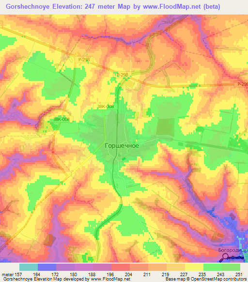 Gorshechnoye,Russia Elevation Map