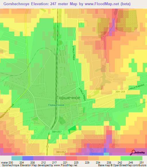 Gorshechnoye,Russia Elevation Map