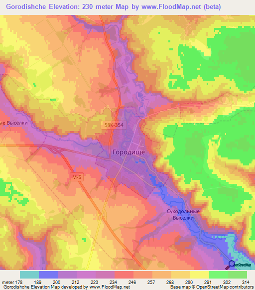 Gorodishche,Russia Elevation Map