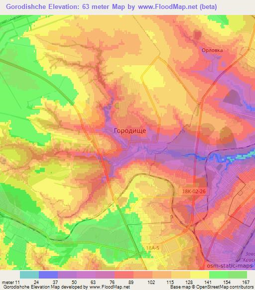 Gorodishche,Russia Elevation Map