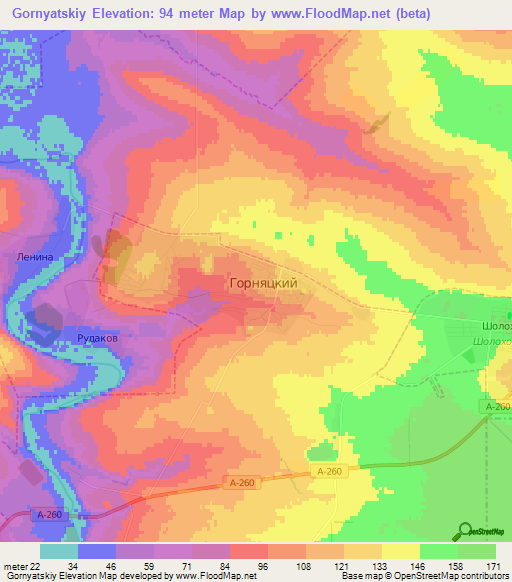 Gornyatskiy,Russia Elevation Map