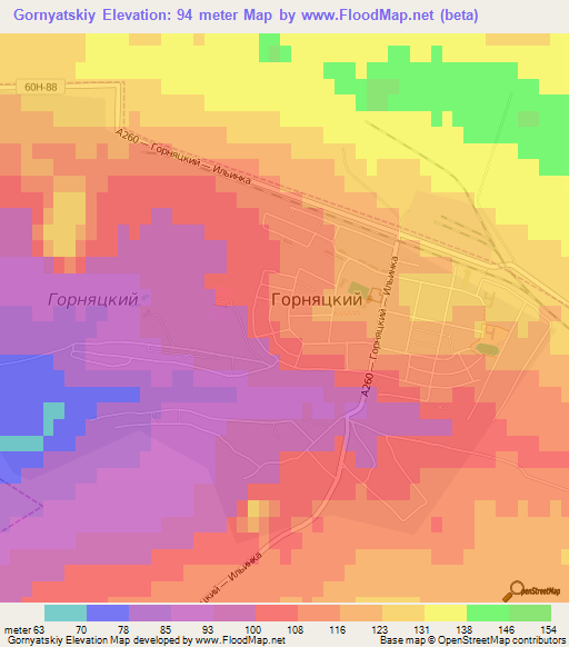 Gornyatskiy,Russia Elevation Map