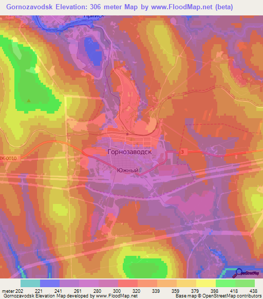 Gornozavodsk,Russia Elevation Map