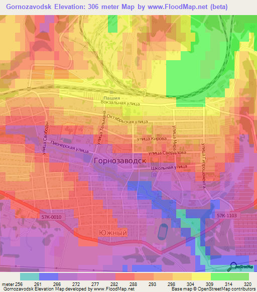 Gornozavodsk,Russia Elevation Map