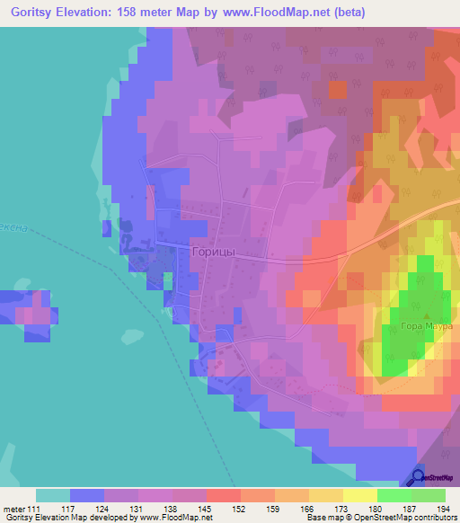 Goritsy,Russia Elevation Map