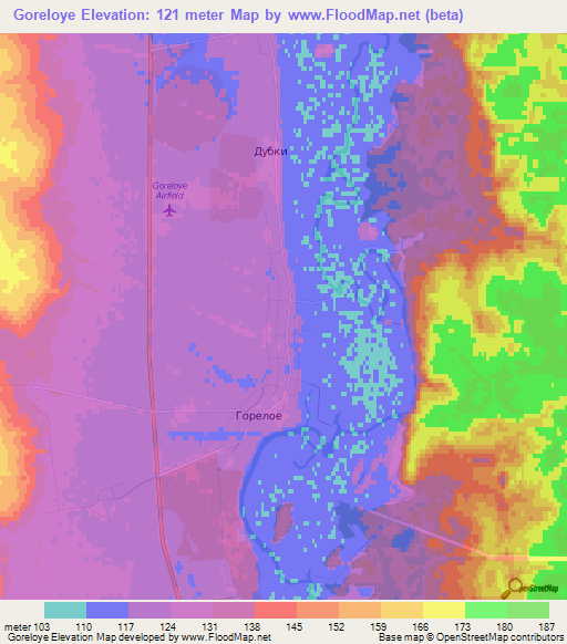 Goreloye,Russia Elevation Map