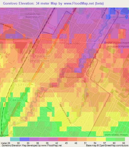 Gorelovo,Russia Elevation Map