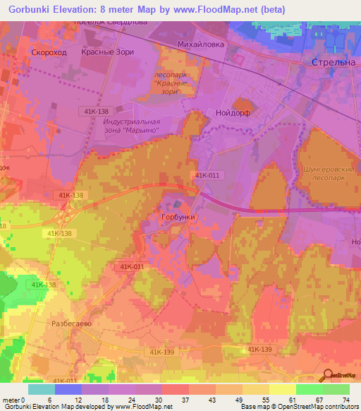 Gorbunki,Russia Elevation Map