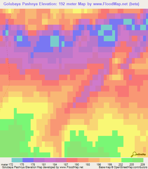 Golubaya Pashnya,Russia Elevation Map