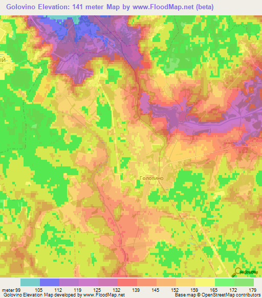 Golovino,Russia Elevation Map