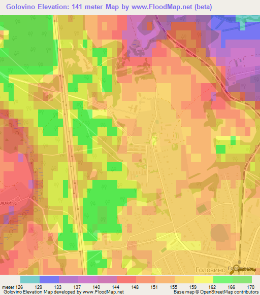 Golovino,Russia Elevation Map