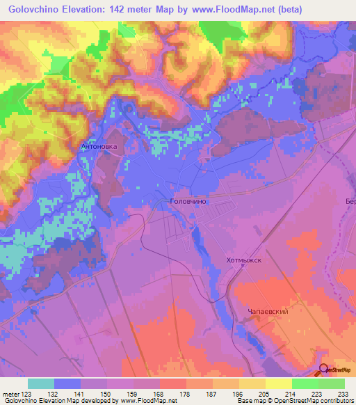 Golovchino,Russia Elevation Map
