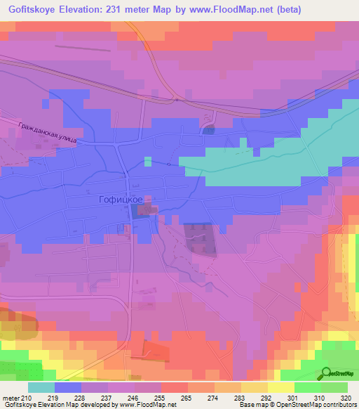 Gofitskoye,Russia Elevation Map