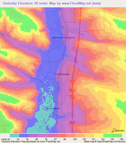 Glubokiy,Russia Elevation Map