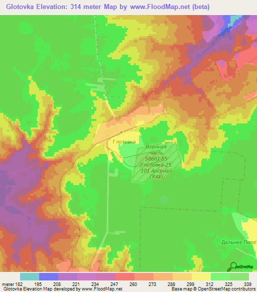 Glotovka,Russia Elevation Map