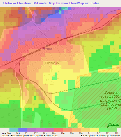 Glotovka,Russia Elevation Map