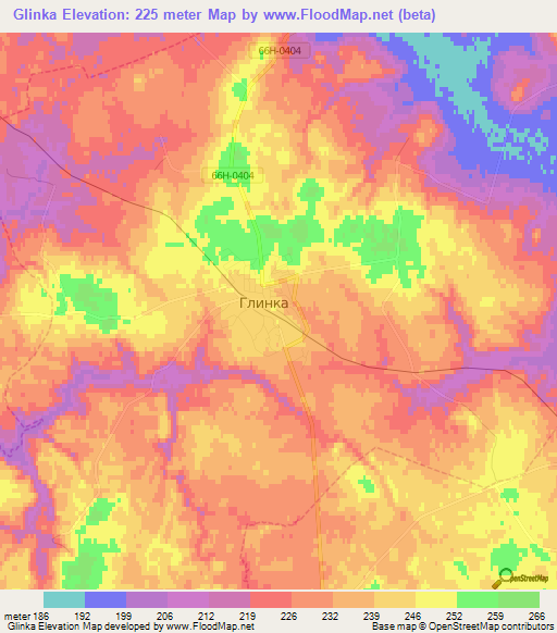 Glinka,Russia Elevation Map