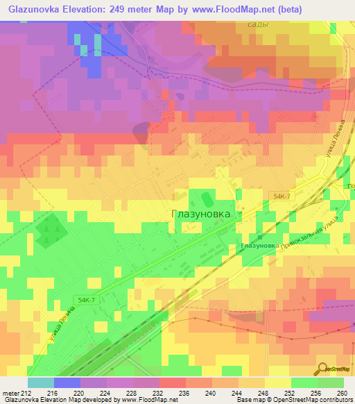 Glazunovka,Russia Elevation Map