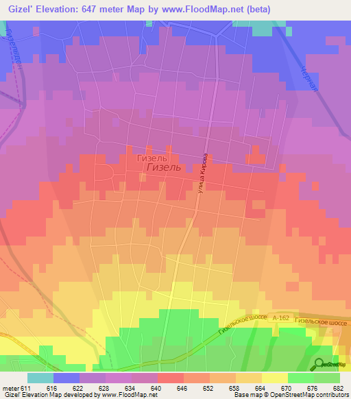 Gizel',Russia Elevation Map