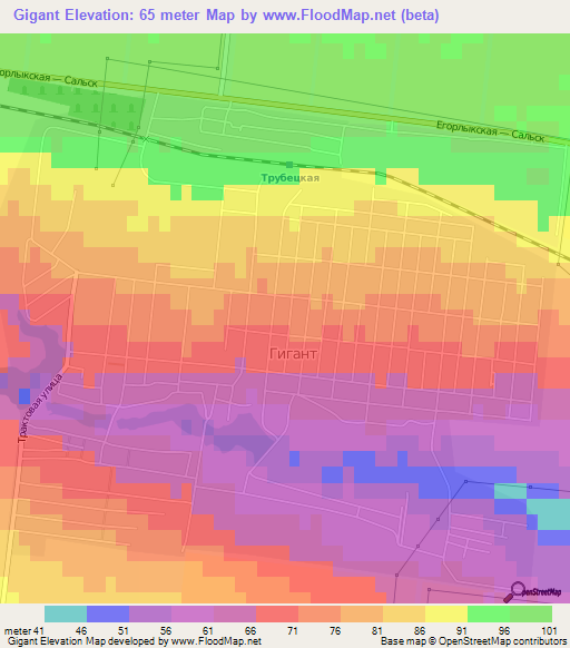 Gigant,Russia Elevation Map