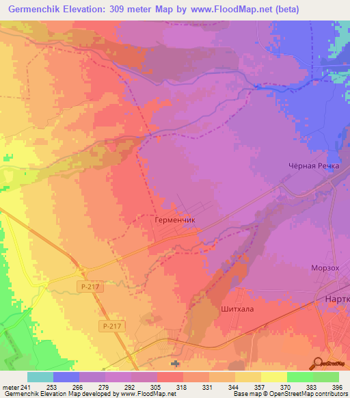 Germenchik,Russia Elevation Map