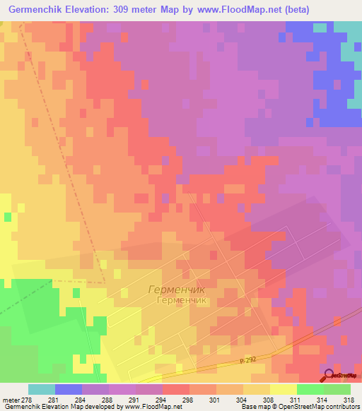 Germenchik,Russia Elevation Map