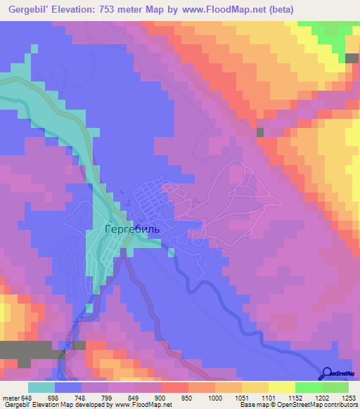 Gergebil',Russia Elevation Map