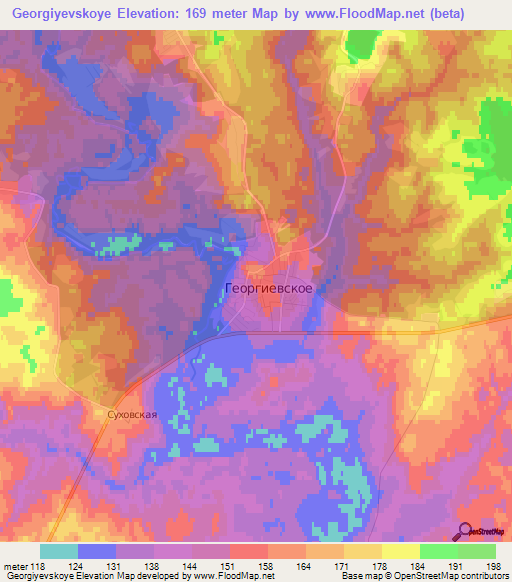 Georgiyevskoye,Russia Elevation Map