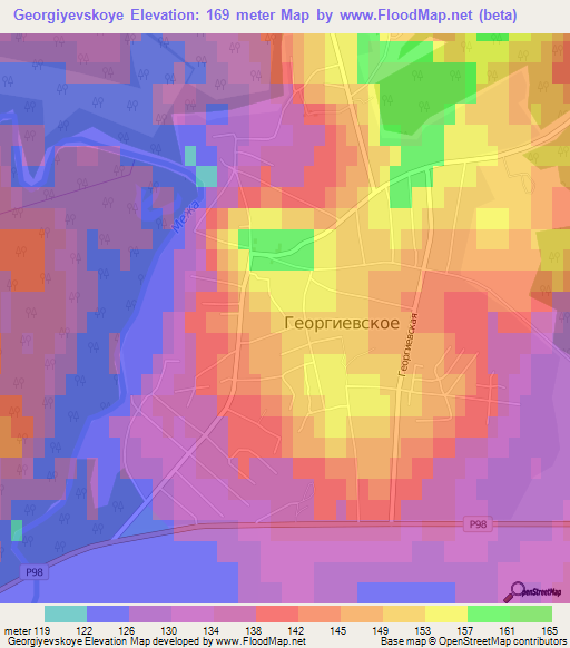 Georgiyevskoye,Russia Elevation Map