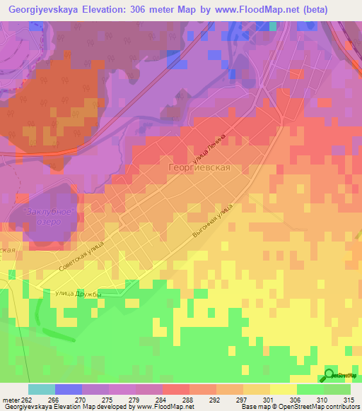 Georgiyevskaya,Russia Elevation Map