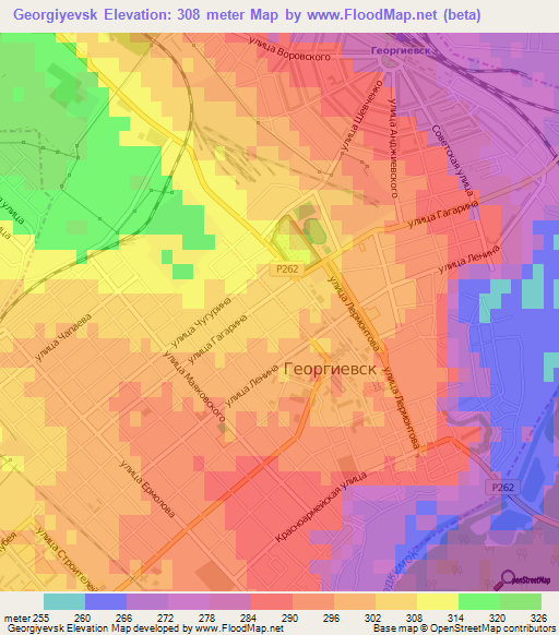 Georgiyevsk,Russia Elevation Map