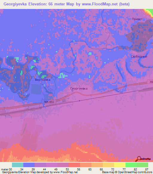 Georgiyevka,Russia Elevation Map