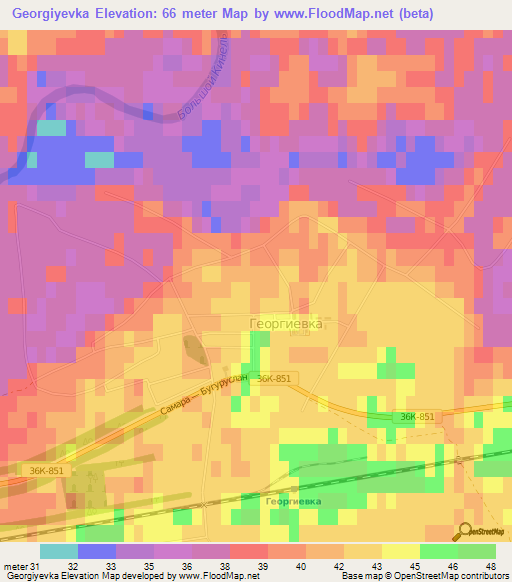 Georgiyevka,Russia Elevation Map